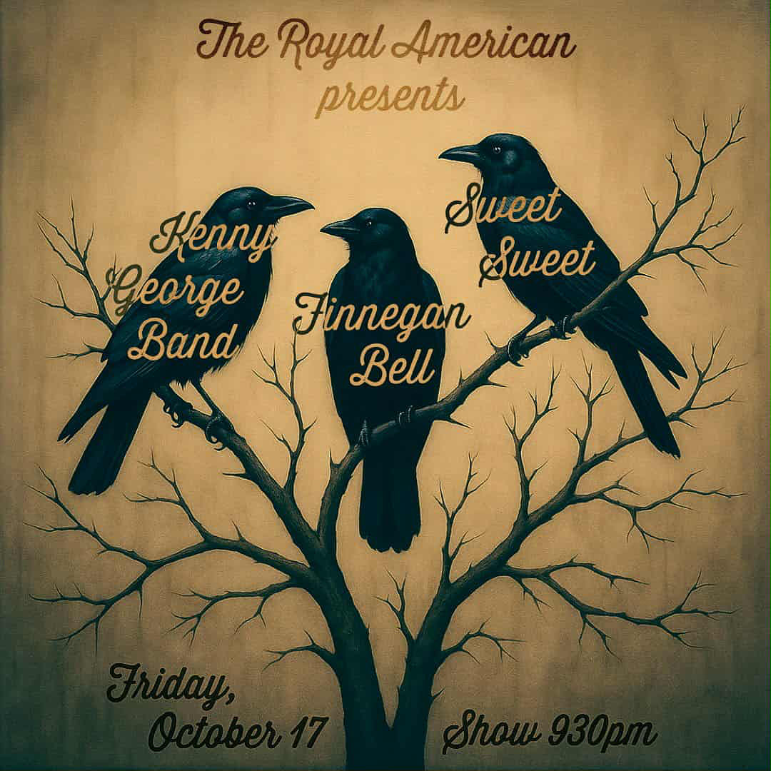 Tomorrow @theroyalamerican in Charleston with our friends @sweetsweetband @finneganbellmusic music cranks up at 9:30