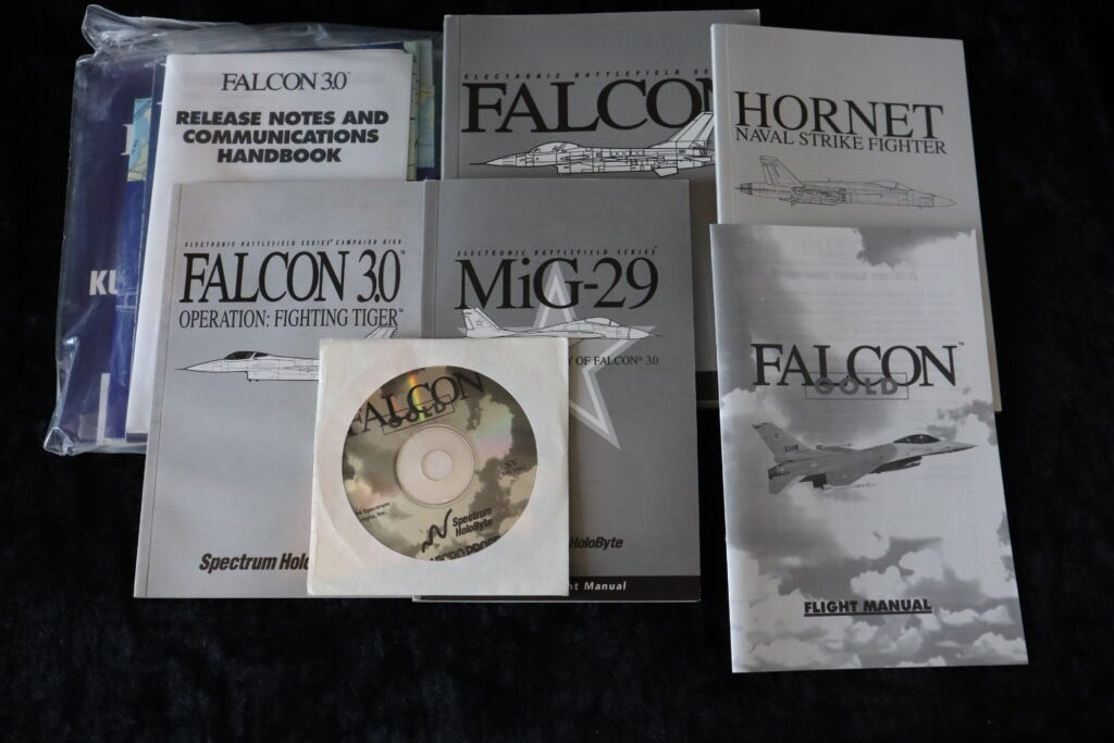 EvilSoftGames's tweet image. I own that. It’s not as bad as contemporaries. *ALL* #FlightSims had hefty manuals but the worst was Falcon Gold. It’s a 3” thick stack of books. Falcon 4 was just as bad &amp;amp; came in a binder.