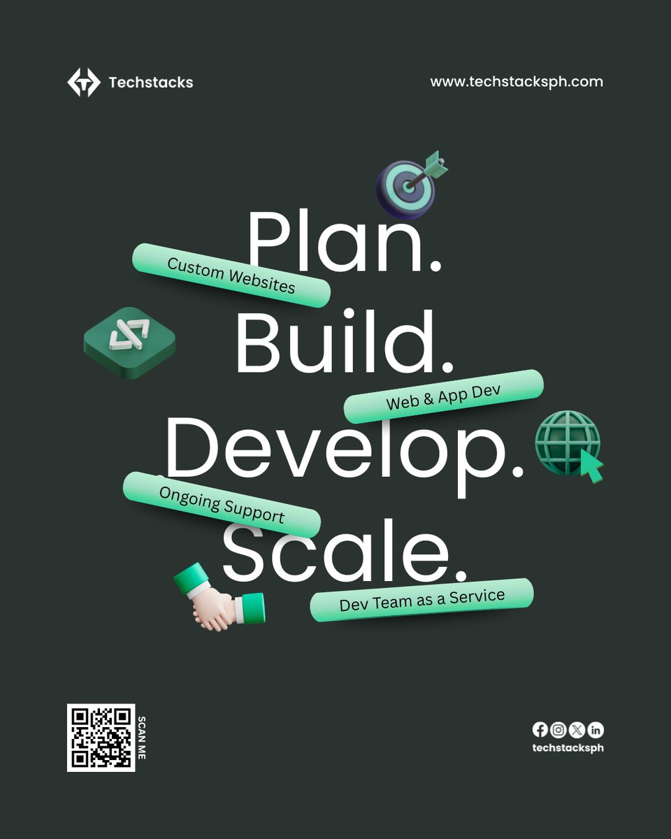 techstacksph's tweet image. Plan. Build. Develop. Scale. 🚀
Partner with Techstacks to bring your digital vision to life.
👉 techstacksph.com
#Techstacks #AppDevelopment #DevTeamasaService #Cybersecurity #WebDevelopment #ITServices #Tech #CustomWebsite