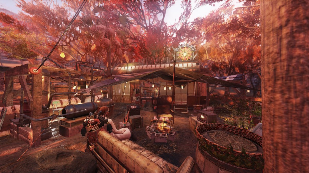 昨日お邪魔したシンバさんのcamp！
どちらもロケーションに溶け込んで雰囲気がしっかりあって素敵でした👏 色々と参考になって勉強になりました💪またお邪魔しますね😉
#Fallout76camp
#フォールアウト76