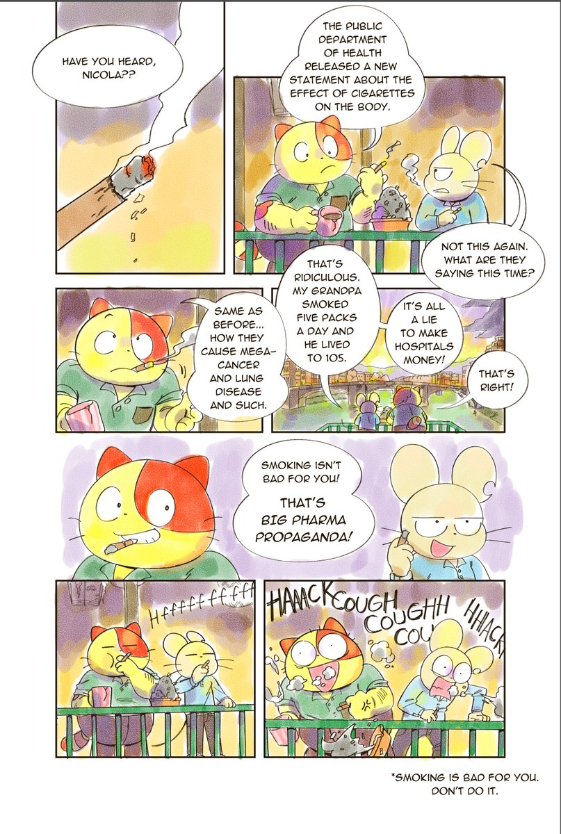 smoking is bad.jpeg

(they live in 70s/ 80s italy, that's why they think like this)