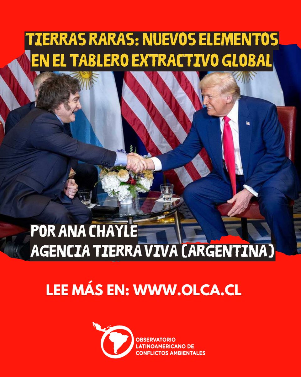 Una nueva fiebre extractiva se expande: la de las tierras raras. Minerales clave para autos eléctricos y tecnologías “verdes”, pero con un alto costo ambiental y social. Lee más en nuestro sitio web 
olca.cl/articulo/nota.…