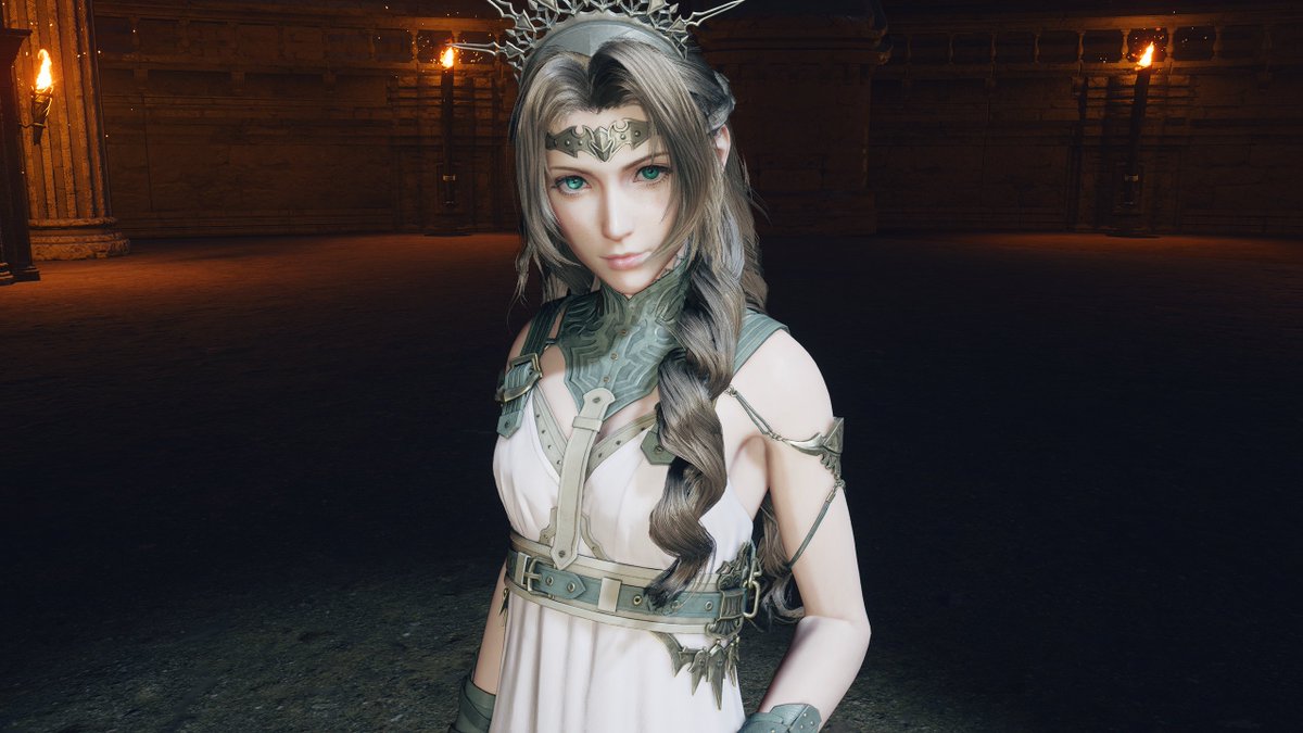 VxSapphire's tweet image. Standard Aerith in various hairstyles WIP