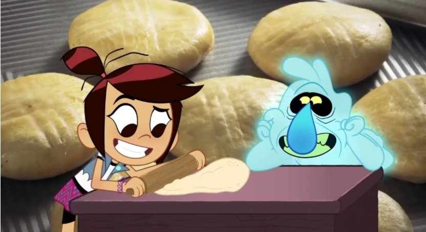 davidmarchie's tweet image. Molly is making bread. 🍞 #theghostandmollymcgee #worldbreadday