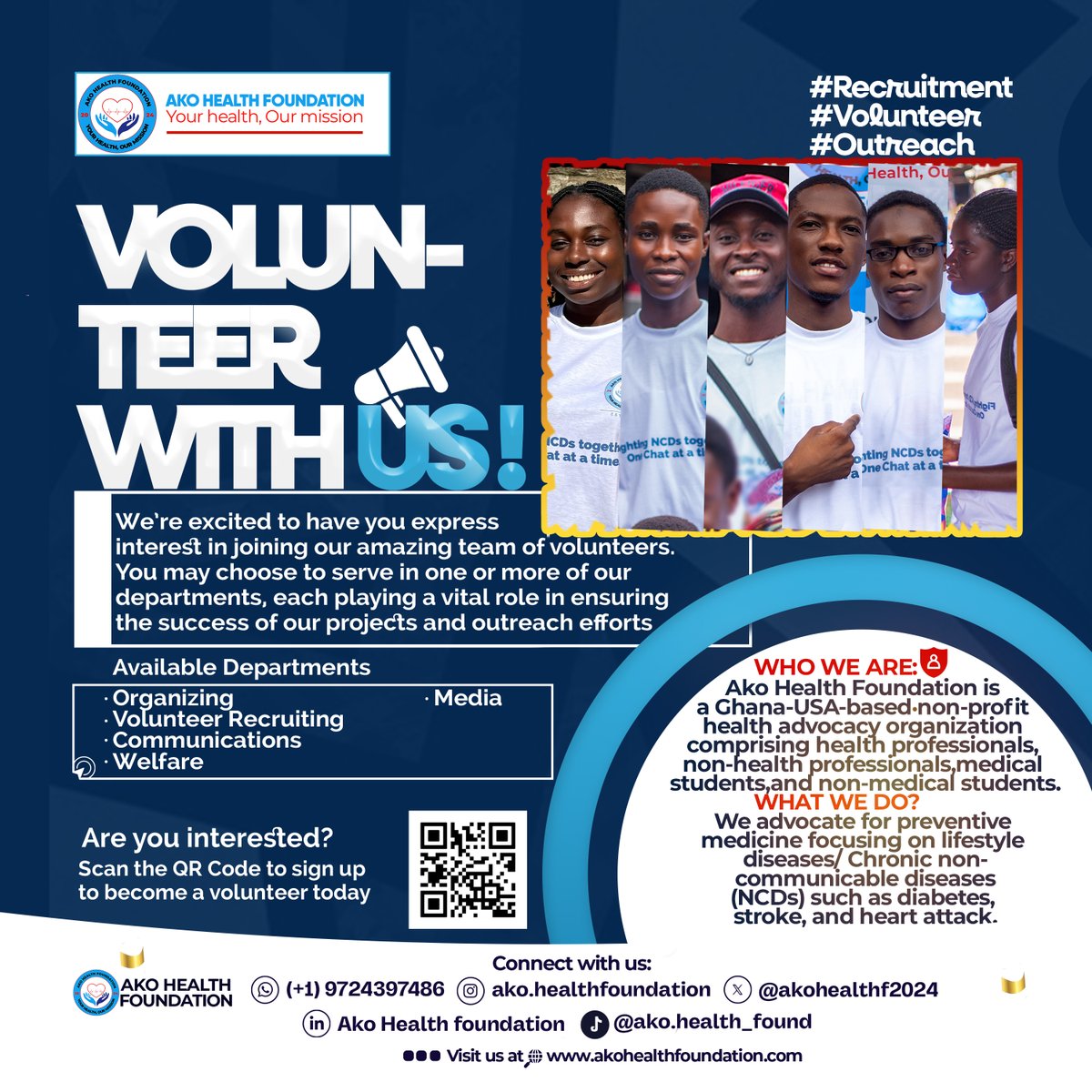 akohealthf2024's tweet photo. Ako Health Foundation is calling on passionate individuals to volunteer and make a difference in communities. Having the heart to help? there's a place for you here.
📍 Sign up today by scanning the QR code on the flyer or tap on the link below: https://t.co/VufUubOyNA https://t.co/0cHIxlNv8G