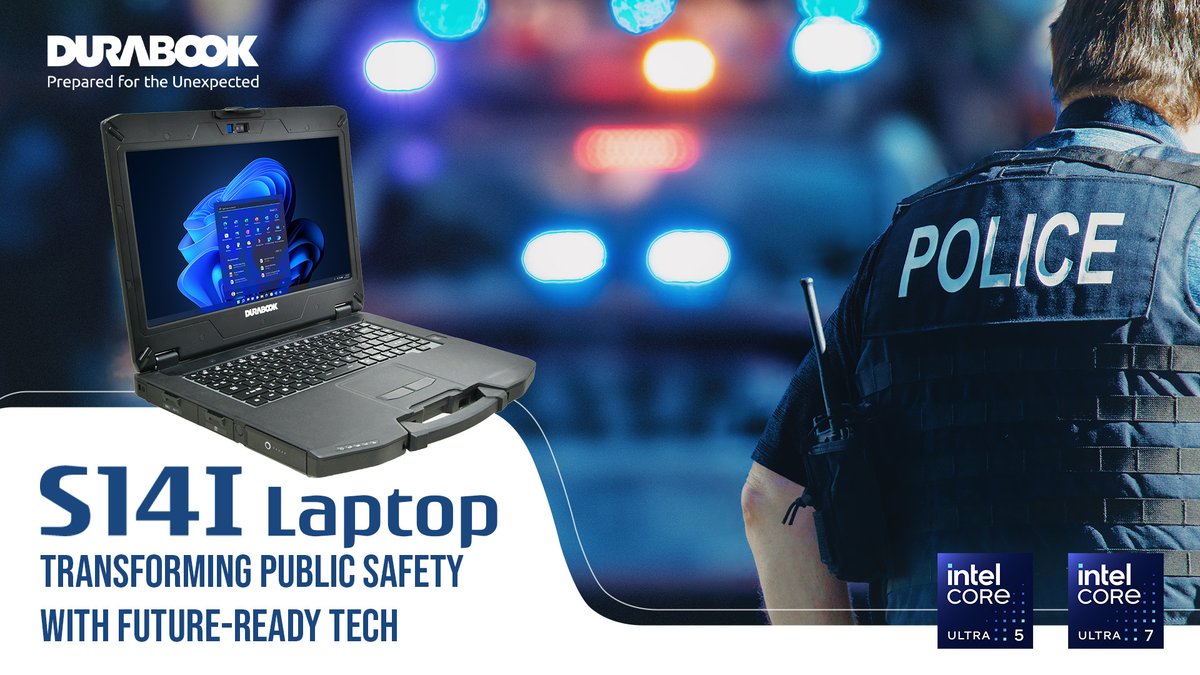 DURABOOK's tweet image. #PublicSafety is evolving with #AI and rugged tech.
#Durabook #RuggedDevices empower #LawEnforcement &amp;amp; #FirstResponders with secure, high-performance tools for smarter, faster decisions.
🚔Learn more: bit.ly/479ZYNB
#FirstResponders #MobileCommand #Cybersecurity