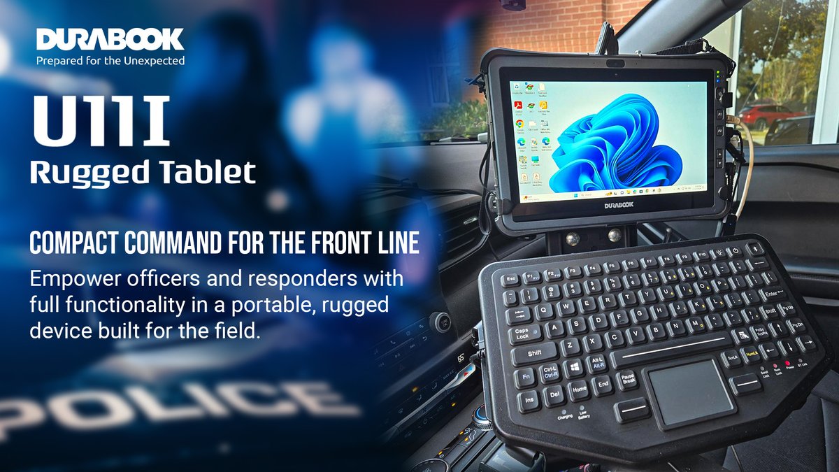 DURABOOK's tweet image. #PublicSafety is evolving with #AI and rugged tech.
#Durabook #RuggedDevices empower #LawEnforcement &amp;amp; #FirstResponders with secure, high-performance tools for smarter, faster decisions.
🚔Learn more: bit.ly/479ZYNB
#FirstResponders #MobileCommand #Cybersecurity
