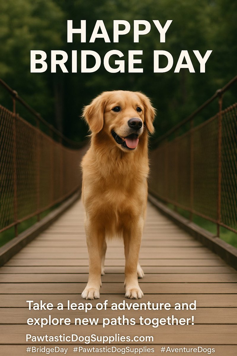 pawtasticdogsup's tweet image. It’s #BridgeDay! 🌉🐕
Take a leap of adventure (not literally, pups 😅) and explore new paths together!
From trails to training — every bridge leads to a stronger bond 🐾💛
👉 PawtasticDogSupplies.com
#PawtasticDogSupplies #AdventureDogs #DogLovers #ExploreTogether