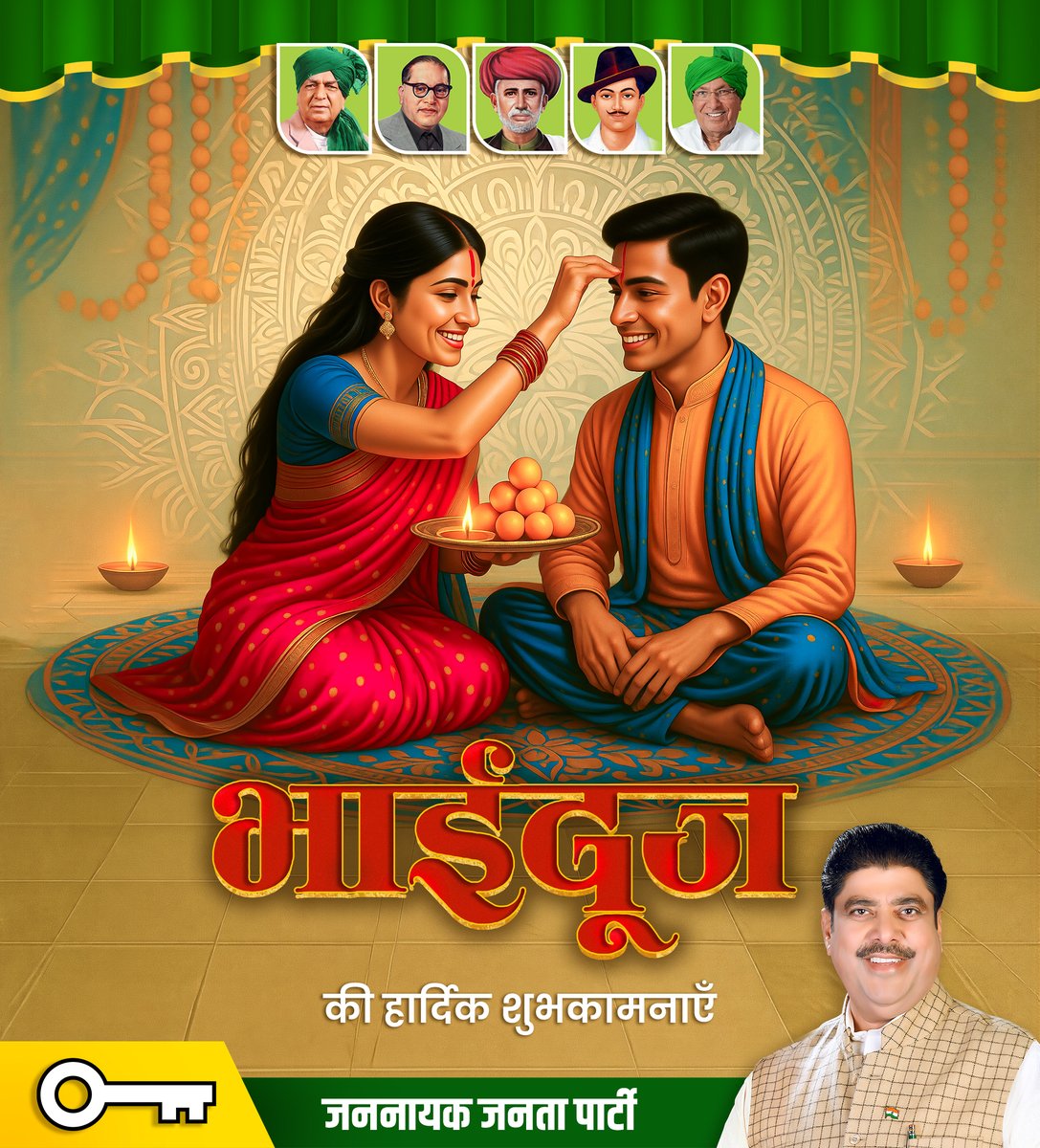AJAY SINGH CHAUTALA (@drajayschautala) on Twitter photo рднрд╛рдИ рджреВрдЬ рдХреЗ рдкрд╛рд╡рди рдЕрд╡рд╕рд░ рдкрд░ рдЖрдк рд╕рднреА рдХреЛ рд╣рд╛рд░реНрджрд┐рдХ рд╢реБрднрдХрд╛рдордирд╛рдПрдБред
рднрд╛рдИ-рдмрд╣рди рдХреЗ рд╕реНрдиреЗрд╣, рд╡рд┐рд╢реНрд╡рд╛рд╕ рдФрд░ рдЕрдЯреВрдЯ рдмрдВрдзрди рдХрд╛ рдкреНрд░рддреАрдХ рдпрд╣ рдкрд╡рд┐рддреНрд░ рдкрд░реНрд╡ рдЖрдк рд╕рднреА рдХрд╛ рдЬреАрд╡рди рд╕реБрдЦ, рд╕рдореГрджреНрдзрд┐, рд╕реНрд╡рд╛рд╕реНрдереНрдп рдФрд░ рд╕рдлрд▓рддрд╛ рд╕реЗ рдЖрд▓реЛрдХрд┐рдд рдХрд░ рд╕реМрднрд╛рдЧреНрдп рдФрд░ рдЦреБрд╢рд┐рдпреЛрдВ рд╕реЗ рднрд░ рджреЗред рднрд╛рдИ рджреВрдЬ рдХреЗ рдкрд╛рд╡рди рдЕрд╡рд╕рд░ рдкрд░ рдЖрдк рд╕рднреА рдХреЛ рд╣рд╛рд░реНрджрд┐рдХ рд╢реБрднрдХрд╛рдордирд╛рдПрдБред
рднрд╛рдИ-рдмрд╣рди рдХреЗ рд╕реНрдиреЗрд╣, рд╡рд┐рд╢реНрд╡рд╛рд╕ рдФрд░ рдЕрдЯреВрдЯ рдмрдВрдзрди рдХрд╛ рдкреНрд░рддреАрдХ рдпрд╣ рдкрд╡рд┐рддреНрд░ рдкрд░реНрд╡ рдЖрдк рд╕рднреА рдХрд╛ рдЬреАрд╡рди рд╕реБрдЦ, рд╕рдореГрджреНрдзрд┐, рд╕реНрд╡рд╛рд╕реНрдереНрдп рдФрд░ рд╕рдлрд▓рддрд╛ рд╕реЗ рдЖрд▓реЛрдХрд┐рдд рдХрд░ рд╕реМрднрд╛рдЧреНрдп рдФрд░ рдЦреБрд╢рд┐рдпреЛрдВ рд╕реЗ рднрд░ рджреЗред