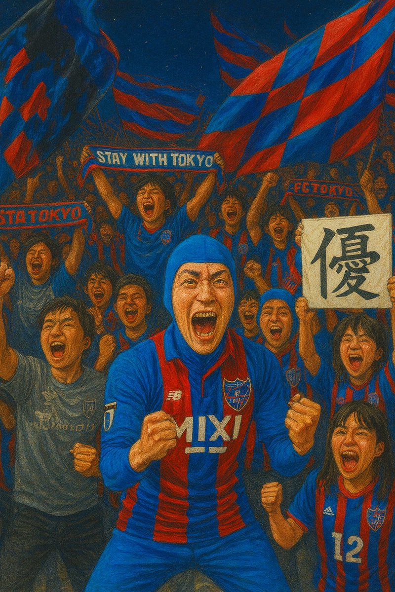 polymertips's tweet photo. 🔵🔴【運命の金J 広島戦】
現地参戦されるサポーターの方達に敬意を込めて、絵を描かせて頂きました。
この絵のように、試合後に歓喜に沸く姿をDAZN越しで見せてください!
一緒に闘いましょう!
Vamos TOKYO🔥
#FC東京 #fctokyo #tokyofc #青赤 #金J #東京は青赤 #Jリーグ #サッカー好きと繋がりたい #青赤魂 #味スタ #fctokyoファン #蝗活 #コハロン