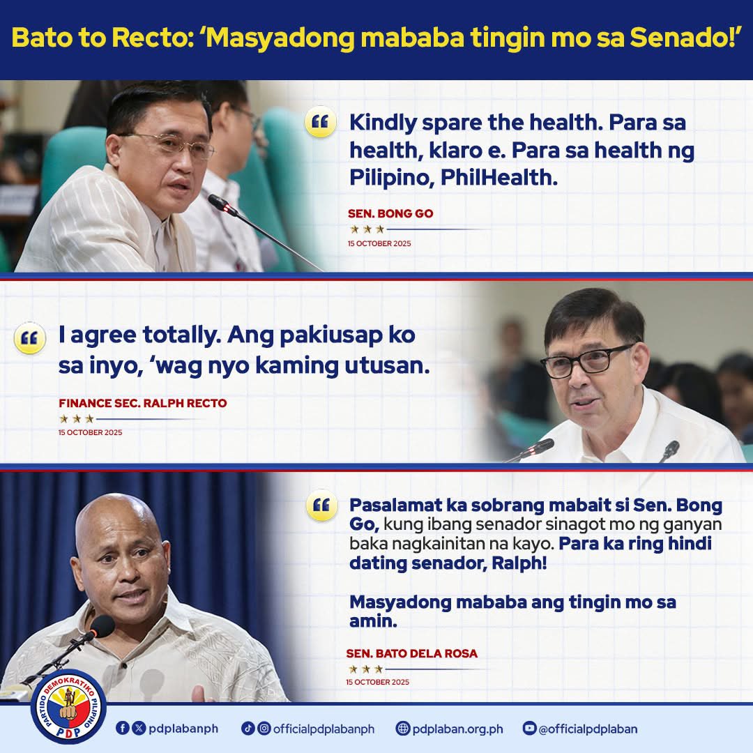 altGenie's tweet photo. Tigas naman pala ng mukha ni Ralph Recto. Bong Go is literallly a national representstive of the people, the senator with the HIGHEST vote and biggest mandate, and by extension WE the people are commanding YOU. Yet you, Recto, is just a Marcos appointee. No one voted for you. https://t.co/enCF7l3i8l