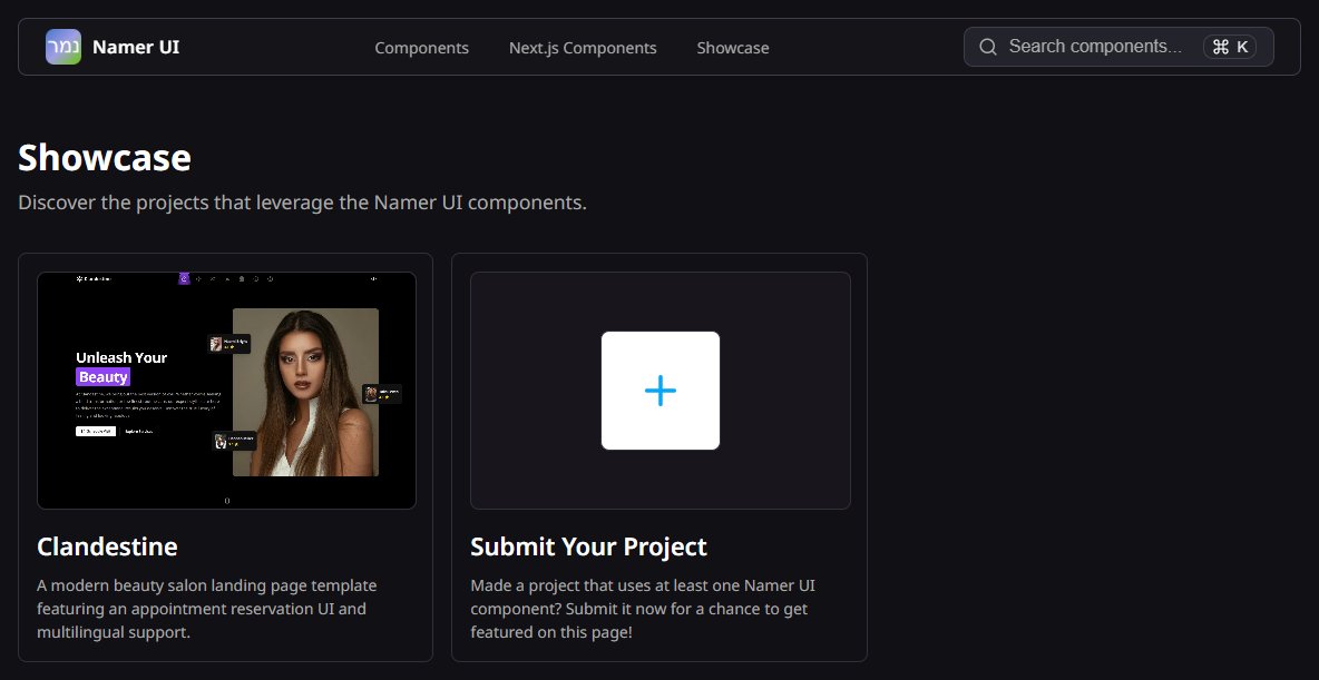 maxim_bortnikov's tweet image. Just like its Next.js counterpart namer-ui.vercel.app, the Namer UI for Vue now has a showcase page too. Feel free to submit a project that uses at least one Namer UI component for a chance to get it featured namer-ui-for-vue.netlify.app/showcase
#WebDevelopment #Vue #NamerUI