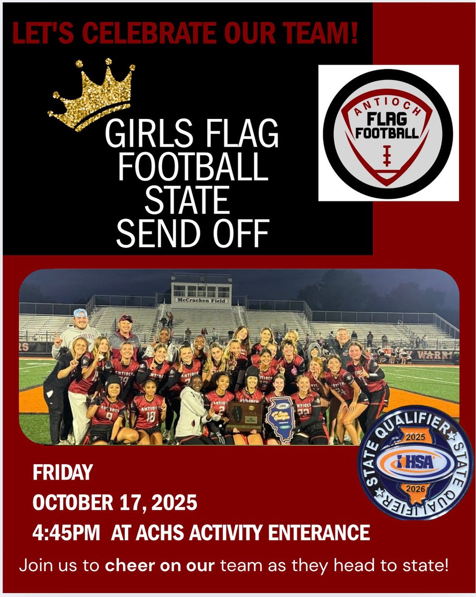 Come send off the Sequoits to STATE! 🏈🚌🏆
Let’s cheer them on! ❤️🖤