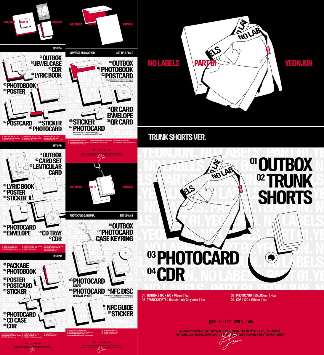 TXT YEONJUN［NO LABELS: PART 01］ ヨンジュンのアルバム 4形態9種