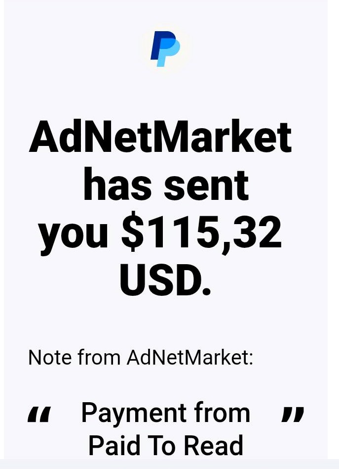 $115.32 (R1989.55) received from Paid To Read Emails. Paid To Read Emails is a platform that pays people for reading emails plus you get a $3 (R54.75) when sign up using my link.

Sign up here: paid-to-read-email.com/?r=2243749