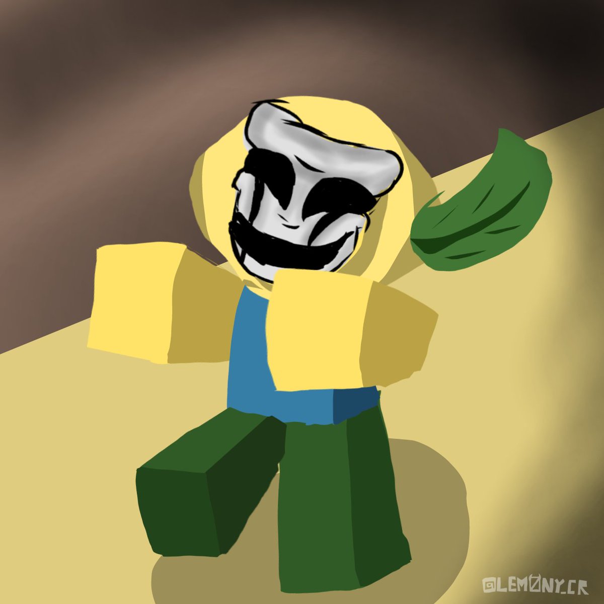 #trickorchase day 16: hey its me LEM0NY, the legal owner of asset 20 and im taking over this piece for  uhhhhhhh reasons...
I used my lovely roblox avatar without my wings (cuz I forgot it 💀) and went with a style I haven't done in a while, and you know what, its pretty good ngl