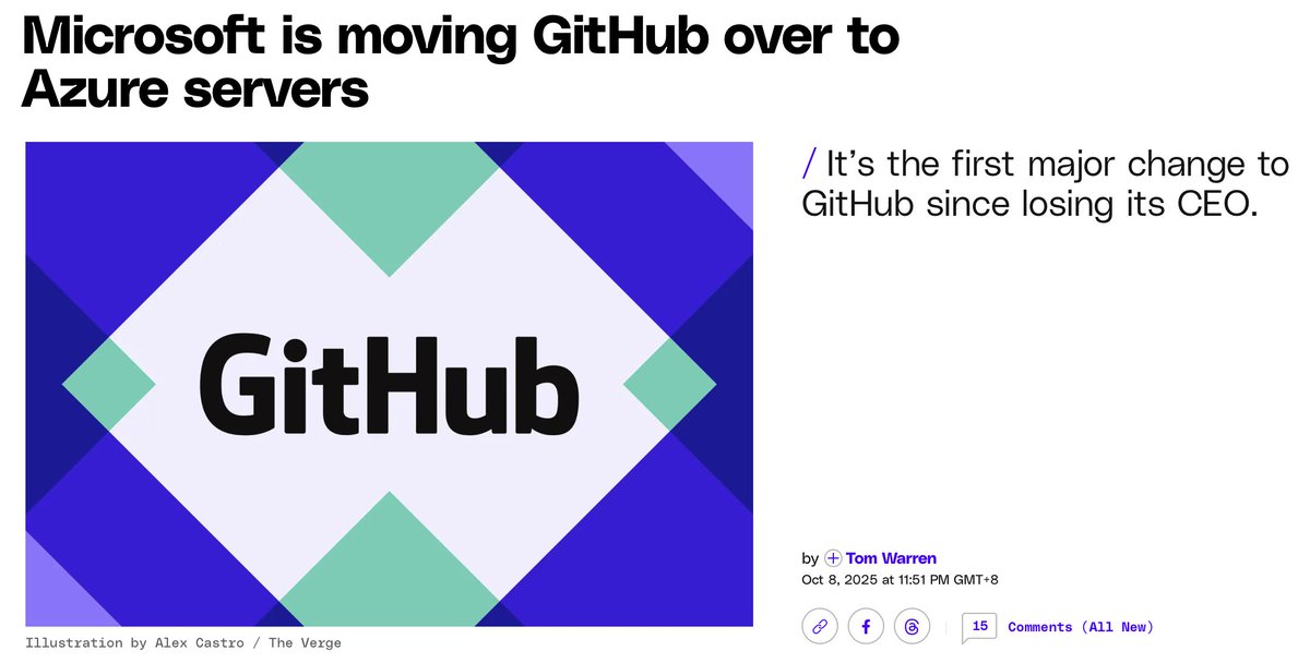 CoolHandLukefer's tweet image. Hard to know what the real, long-term implications of this are.

I can only imagine it means upward pressure on pricing, among other things.

Github alternatives are looking more and more attractive.

@giteaio is looking pretty sweet.