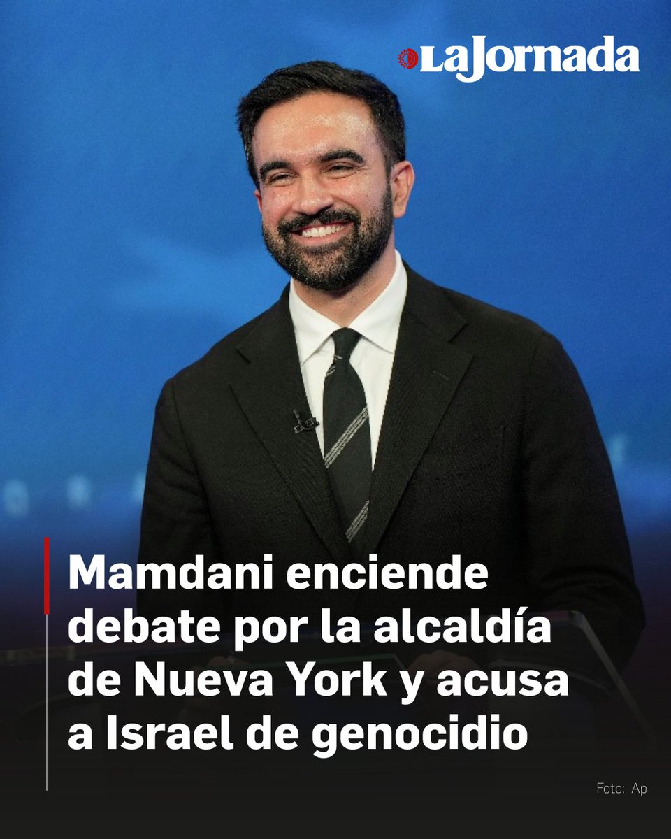 El socialista democrático Zohran Mamdani, inmigrante y musulmán, encendió el debate este jueves por la alcaldía de Nueva York al acusar tres veces a Israel de cometer genocidio contra el pueblo palestino, tras presentar sus propuestas sobre seguridad.

Asimismo, Mamdani acusó que