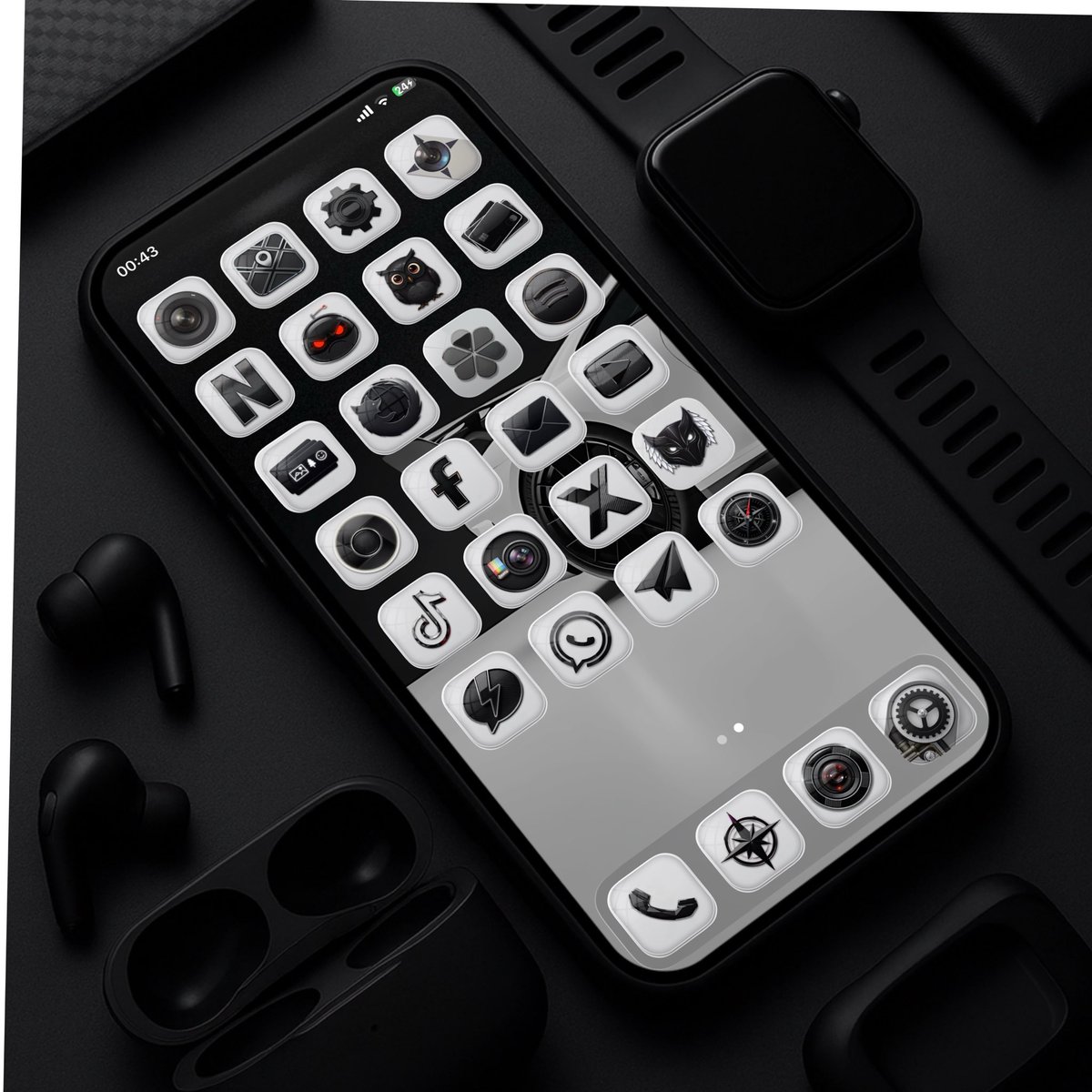 Would you like to have these icons? You can get them for free.
If you have already purchased any icon pack from Layerone, just record a screen video (up to 10 seconds) showing how your homescreen setup looks with any Layerone icon pack and tag us. You’ll receive the download link