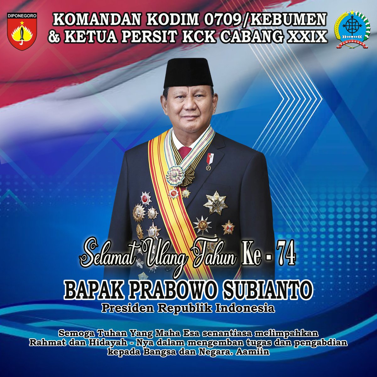 Selamat Ulang Tahun Ke 74 Tahun Presiden RI Bp. Prabowo Subianto