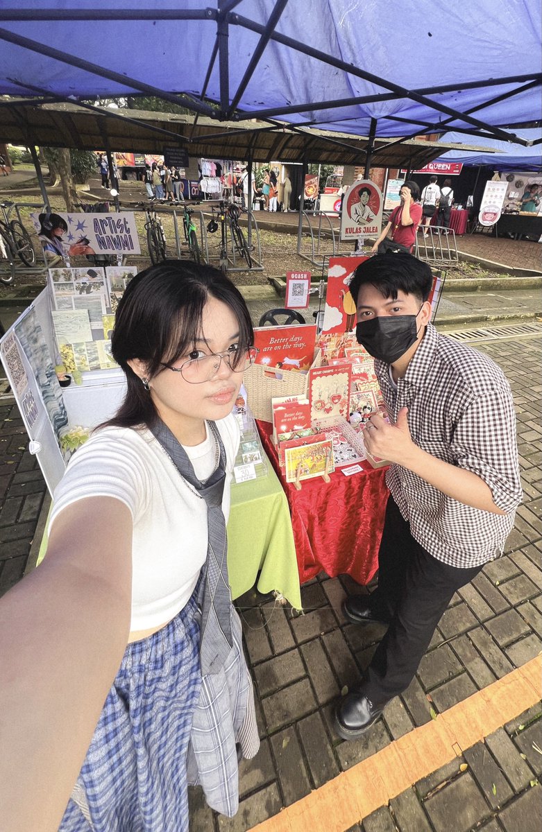 last day at ateneo's queer expo!! come thru <a href="/kulasjalea/">❤️‍🔥</a> and i's booth, see u! ☁️