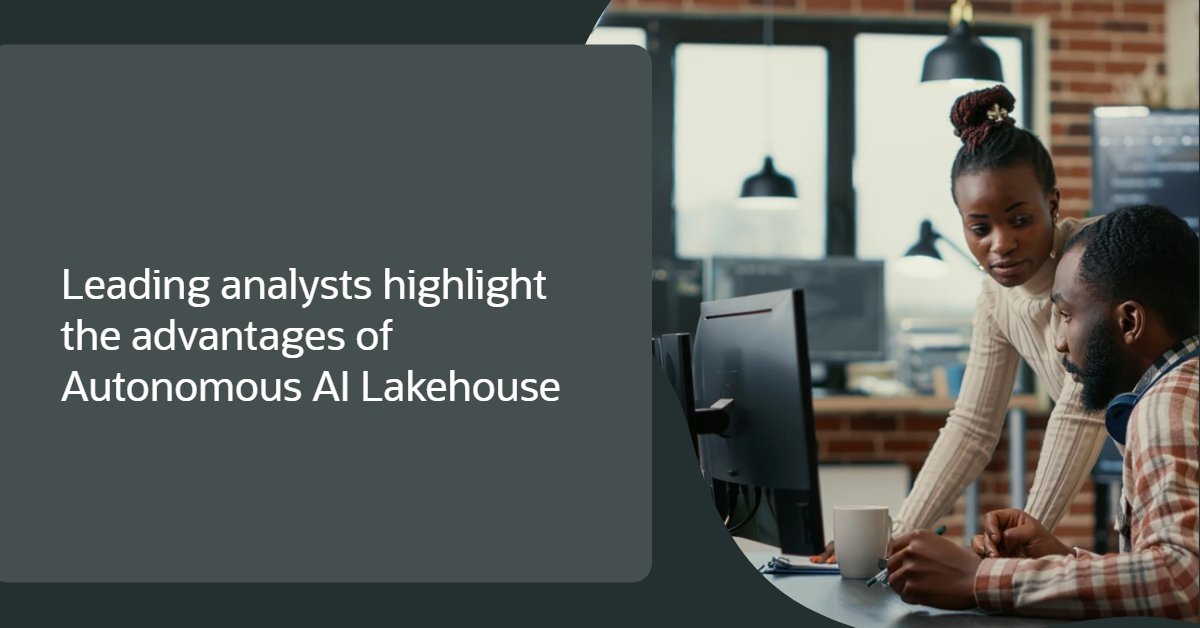 OracleDatabase's tweet image. Ron Westfall of HyperFRAME Research calls new Autonomous AI Lakehouse “a game-changer for breaking down barriers in today’s fragmented data landscape.” Read on to find out what other leading industry analysts are saying: social.ora.cl/6010AFFkr