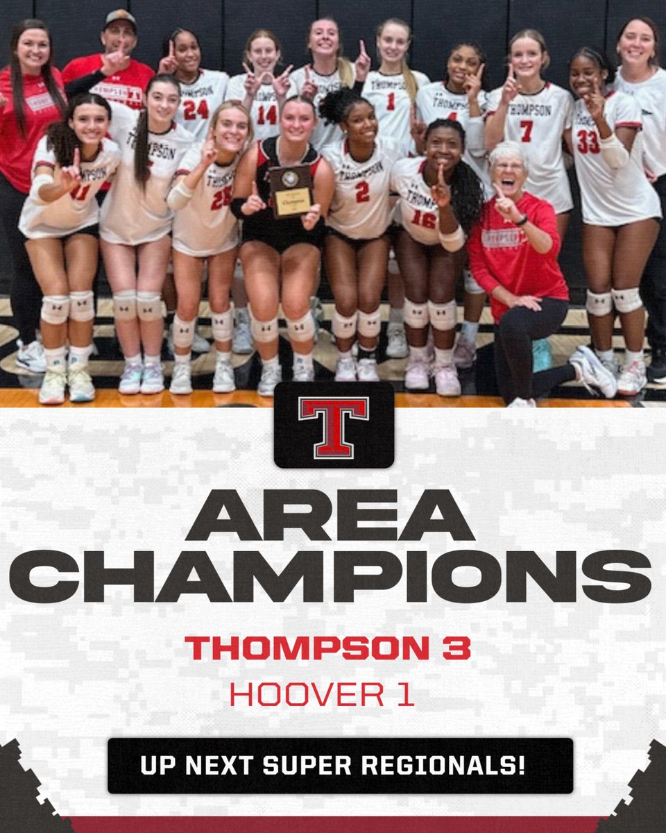 Well Done Warriors!  Class 7A Area 6 Champions!  Up next Super Regionals next week!  #RuffRuff <a href="/athletics_ths/">THS Athletics</a> <a href="/cityofalabaster/">City of Alabaster</a> <a href="/WNNetwork1/">Warrior Nation Network</a> <a href="/thompsonnetwork/">Thompson Network</a> <a href="/andrewtsimonson/">Andrew Simonson</a>