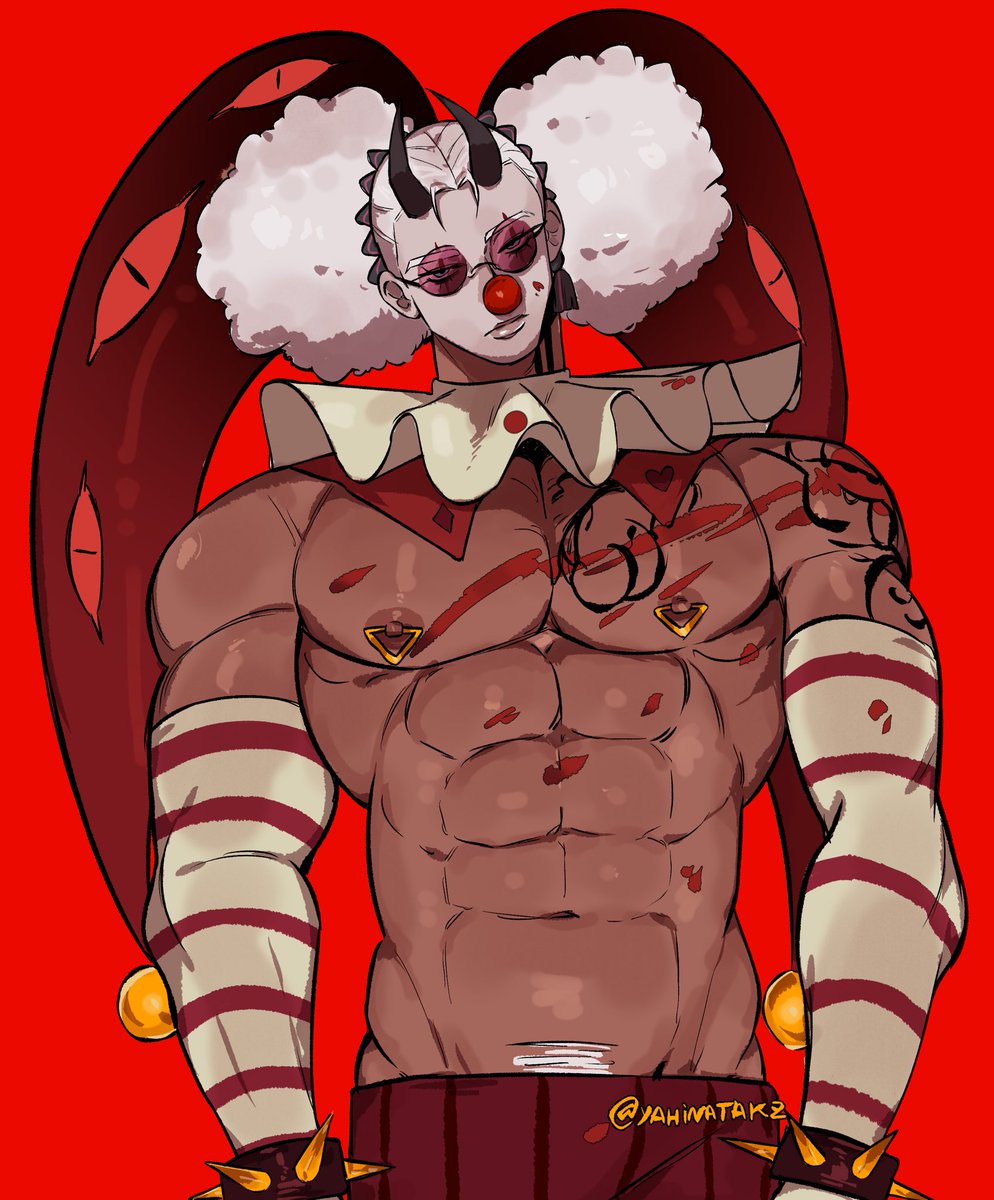DemonKingSinju's tweet photo. 😈 you trying to clown around in the backrooms🤡😈

🎨: @yahinatakz 👕: @K_Bloodstein #SinjuMuseum https://t.co/l5fu722rp7