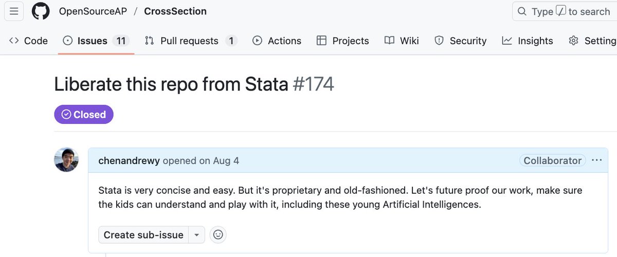 achenfinance's tweet image. Finally liberated the Open Source Asset Pricing repo from Stata! 20,000 lines translated to Python. All pass strict tests or have been hand-validated. So tired 😮💨
Sorry we've been so slow to post data this year. Just need to close a few Github issues and then it'll be public!
