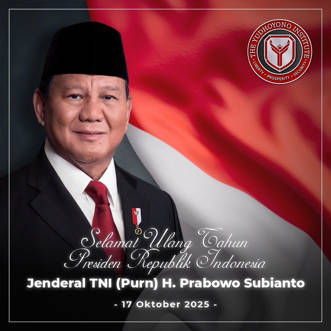 Keluarga Besar The Yudhoyono Institute mengucapkan Selamat Ulang Tahun ke-74 kpd Presiden Prabowo Subianto.

Semoga Bapak Presiden senantiasa dikaruniai kesehatan, kekuatan, dan keberkahan dlm mengemban amanah memimpin bangsa menuju Indonesia yg semakin maju, adil, dan sejahtera.