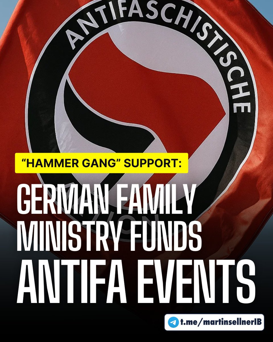 🟥 The German Family Ministry is funding, through its “Demokratie leben” (“Live Democracy”) program, support events for the left-wing terrorist “Hammer Gang” in Jena.

◾️The group consists of Antifa extremists charged with attempted murder, aggravated assault, and membership in a