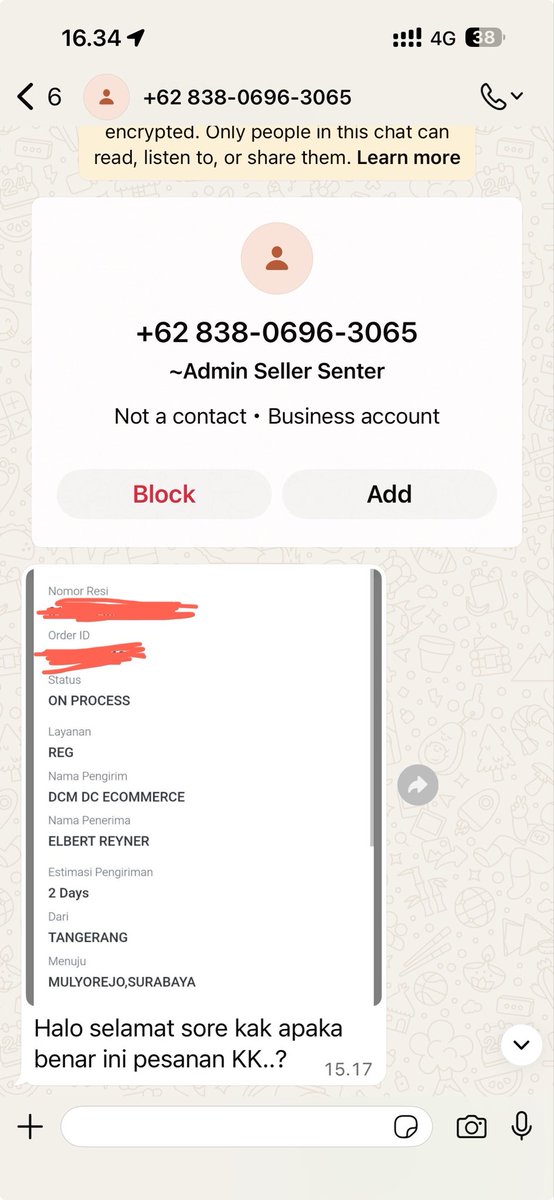 Elbert_Reyner's tweet image. Barusan ditelp penipu a/n iBox, sekilas kukira kurir mau confirm pengiriman. Dia sampai tahu no. resi, no. order, dan iPhone-nya apa. Berarti nggak beres ini ada kebocoran data. Telp CS Erajaya, tentu saja sibuk. Chat ke WA, jawabannya template robot.
Ya sudahlah, baik. 🙂