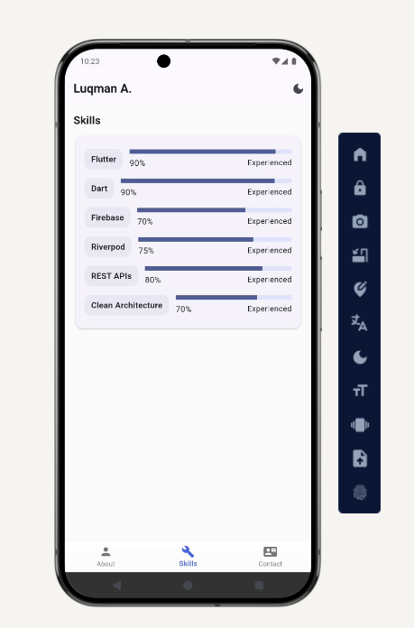 AdebayoLuqman's tweet image. Just decided to Join the ongoing  #HNGInternship to keep sharpening my skills and learning from other devs 💪
Built my Portfolio App for the Mobile Track 0 with #Flutter + Riverpod , clean UI, responsive, and supports dark mode 🌙

Excited for what’s next 🚀

#FlutterDev #HNG13
