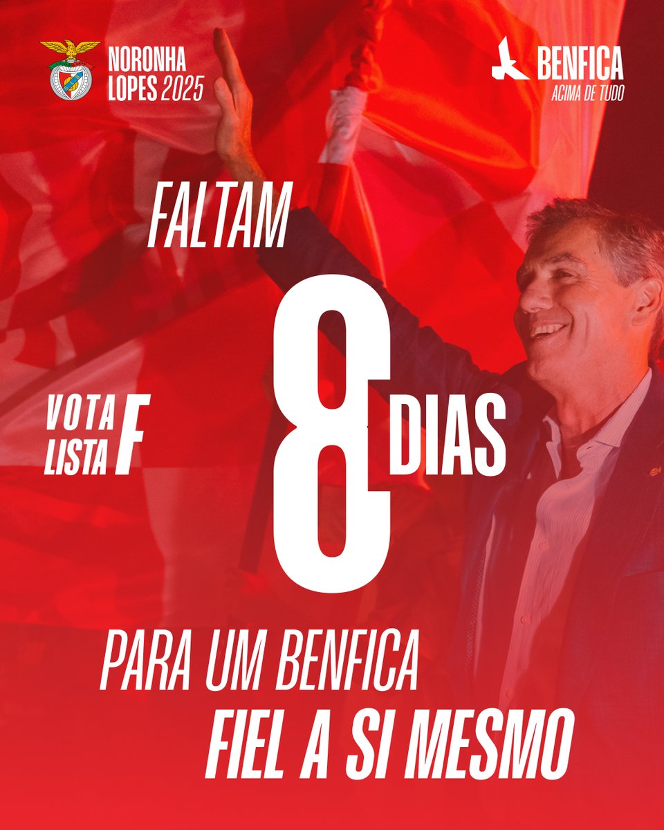 8 dias. Está na hora, Benfica!

#Noronha2025 #BenficaAcimaDeTudo 🔴⚪️