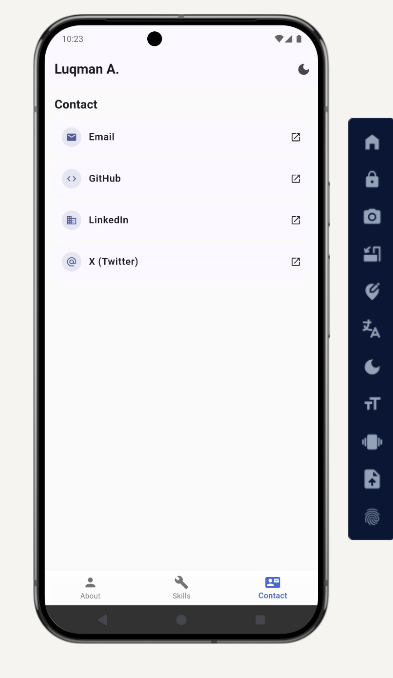 AdebayoLuqman's tweet image. Just decided to Join the ongoing  #HNGInternship to keep sharpening my skills and learning from other devs 💪
Built my Portfolio App for the Mobile Track 0 with #Flutter + Riverpod , clean UI, responsive, and supports dark mode 🌙

Excited for what’s next 🚀

#FlutterDev #HNG13