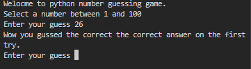 ArghaPatra22926's tweet image. Python number guessing game #Python #project #DevCommunity #devconnect #technology