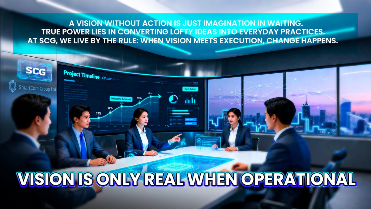 SmartCore_Group's tweet image. 🌐 A vision without execution is just a wish.
At SCG, we turn ambition into action seamlessly, consistently.
💬 As Drucker said: “Plans are just intentions without hard work.”
🔗 What matters isn’t the plan, it’s how reliably you deliver it.

#SmartCoreGroup #VisionInMotion #SCG