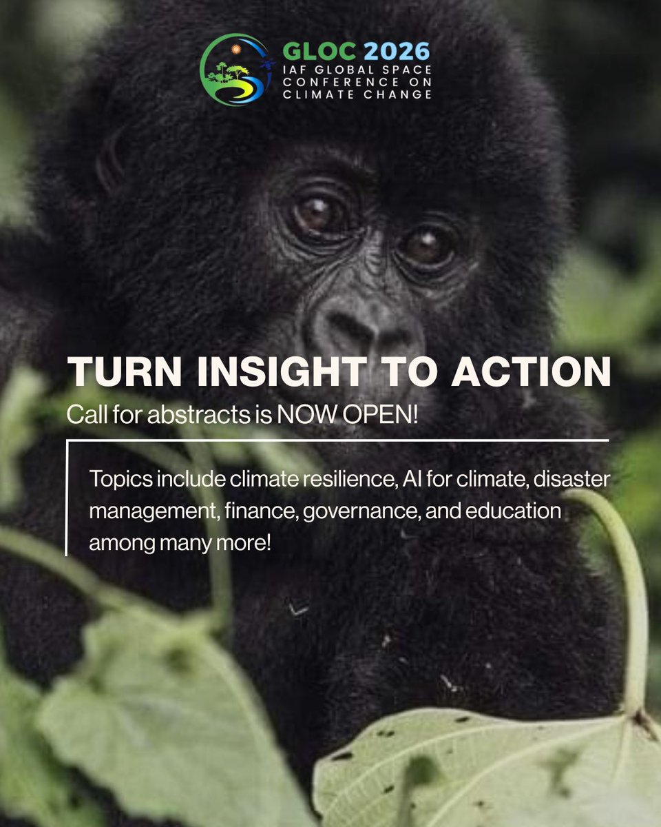 Working on your abstract? 🚀
The Call for Abstracts for GLOC 2026 is open!

Share your research, spark dialogue, and shape the future of climate innovation.

🗓️ Deadline: 7 Nov 2025
🔗 gloc2026.org

#GLOC2026 #RwandaSpaceAgency #IAF #MeetInRwanda #SpaceForClimate