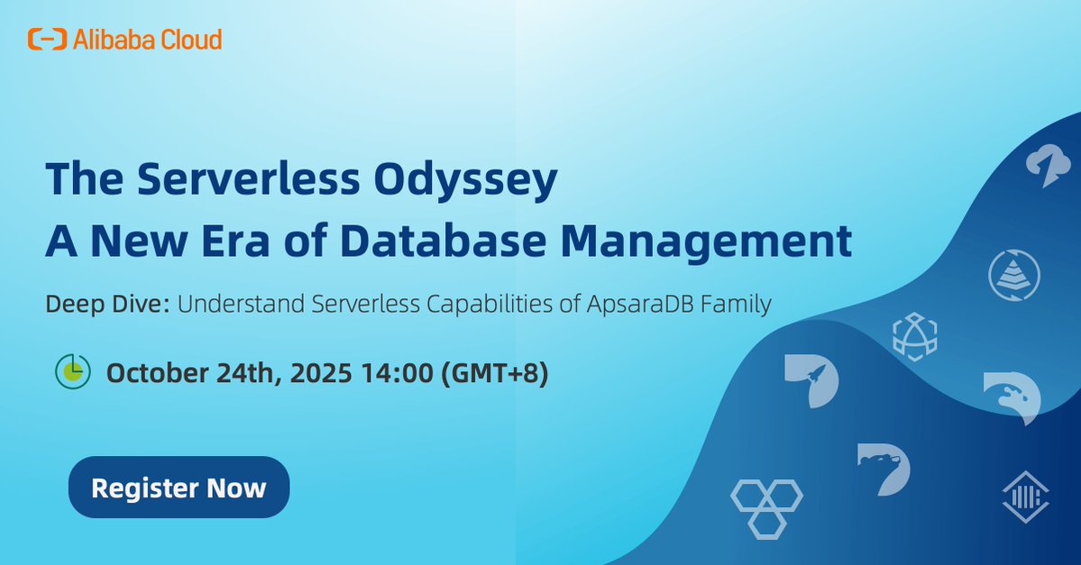 alibaba_cloud's tweet image. 🚀 Meet your entire data stack, on autopilot!
Infrastructure that manages itself. It's not magic, it's Serverless. From transactions to analytics, caching to data lakes. Learn how #AlibabaCloud's full suite of #Serverless databases work together to eliminate management overhead.…
