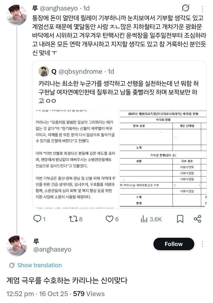 (아무 죄없는 여돌까글을 수천알티태우며.... )