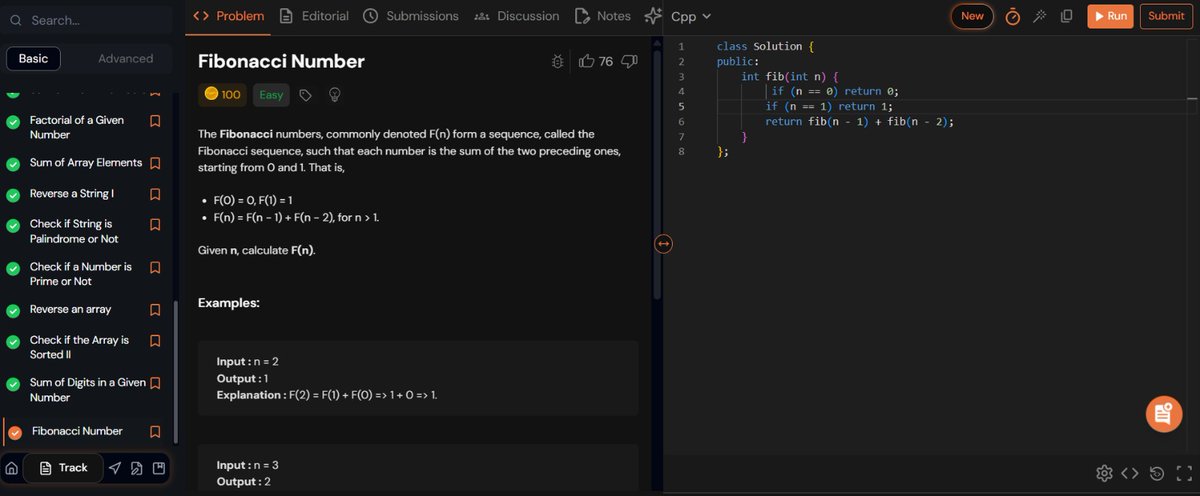Stutimishra9451's tweet image. #TUFWinterArc Day 5 💻
Dived deep into recursion today — from printing names to computing Fibonacci numbers 🌀
@takeUforward_
Understanding the flow of recursive calls truly makes DSA magical! ✨

#Recursion #DSA #CodingChallenge #TUF #100DaysOfCode #StutiMishra