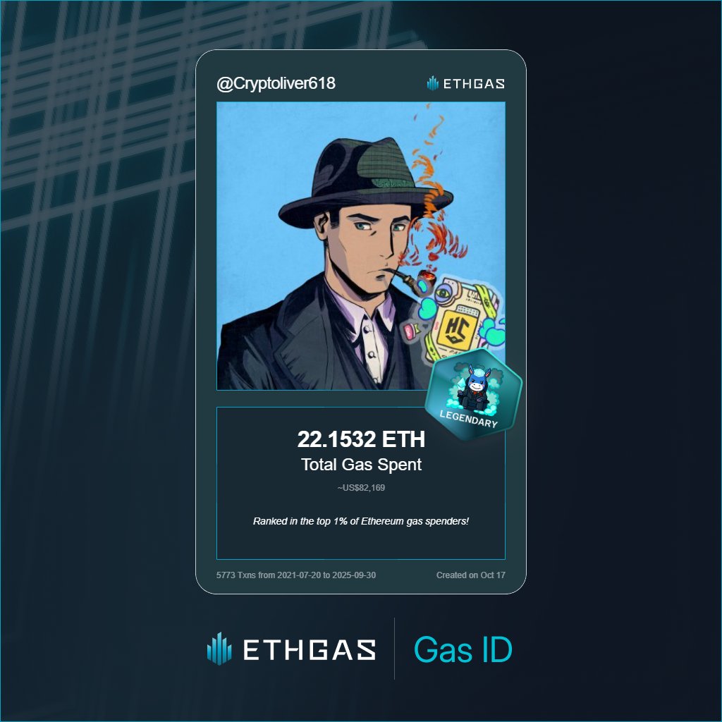 虧快鏈還錢😭😭😭😭

Leveled up in the Great Gas Reckoning with ETHGas! 💪

Legendary Jack status: 22.1532 ETH gas spent, 4000 Beans earned—supporting the Gasless Future!

Claim your Gas ID at ethgas.com/community/gas-…