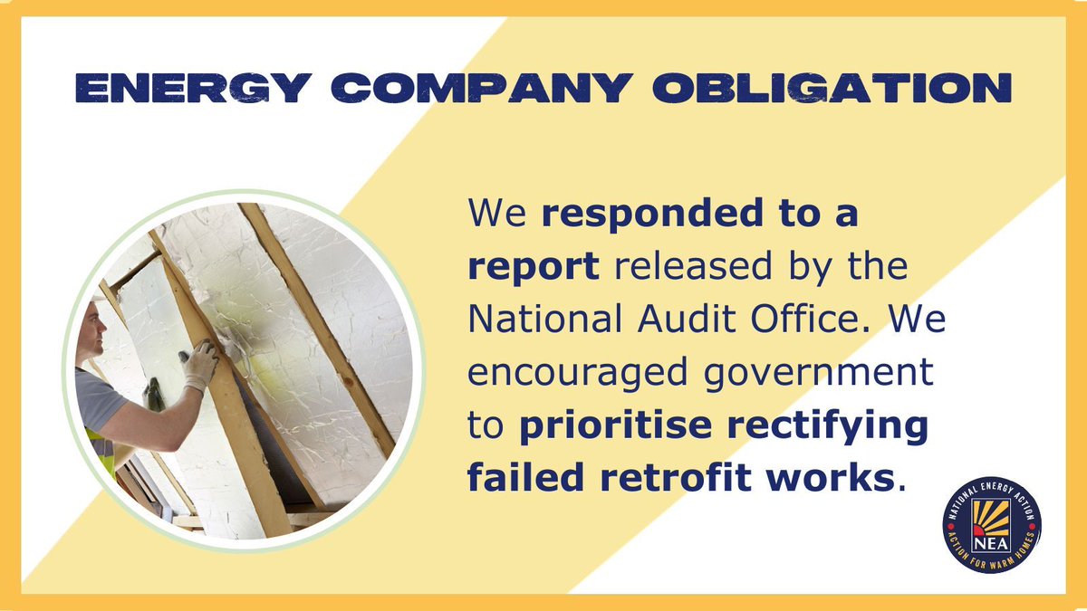 NEA_UKCharity's tweet image. Three things we did this week 🚨

We encouraged the government to fix failed retrofit projects, held three of our #FuelPoverty Forums and attended many events to deliver energy and benefits advice.