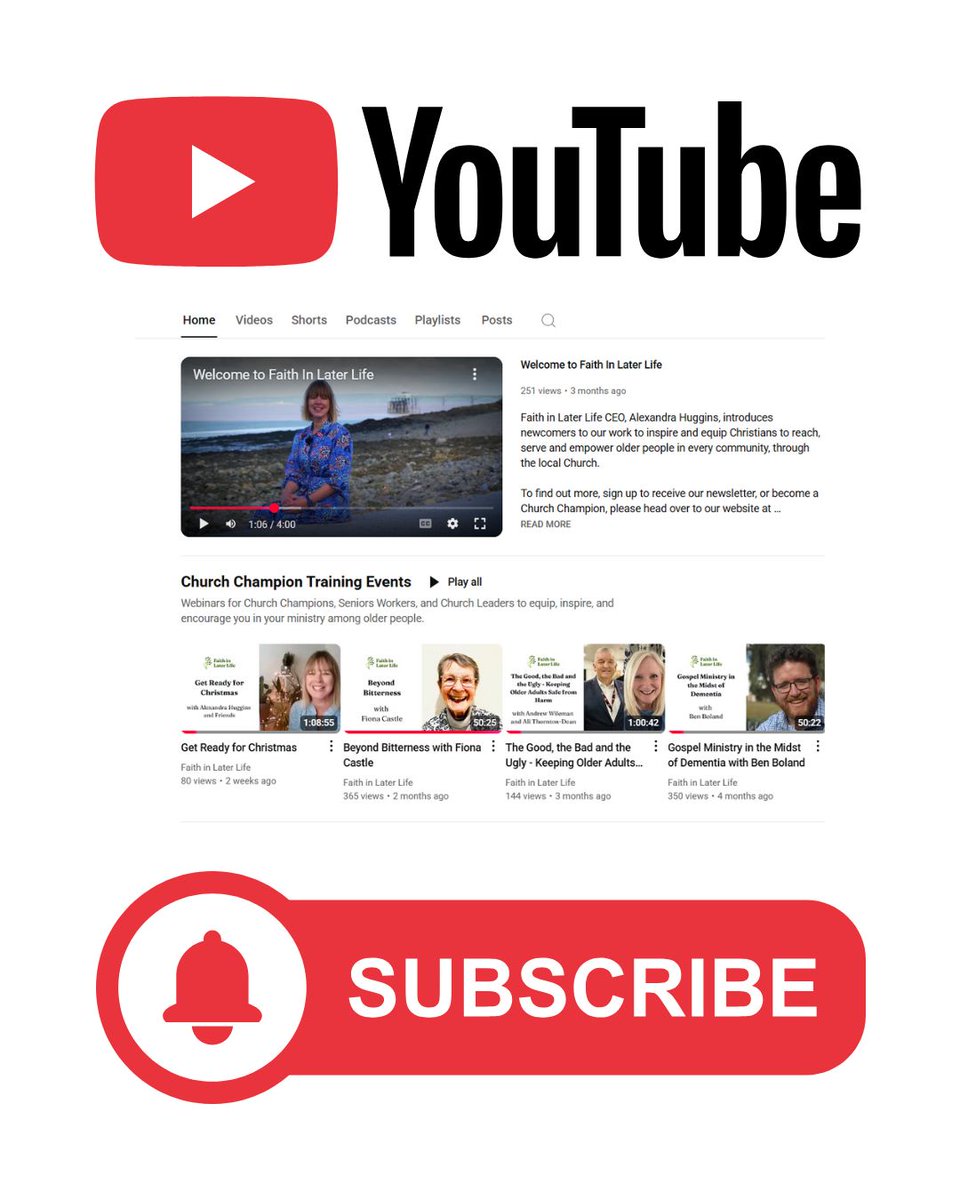 🎥 Stay inspired and equipped! Subscribe to our Faith in Later Life YouTube channel for powerful stories, practical resources, and expert insights on sharing the gospel with older people. 📢 Don’t miss out—hit subscribe today! 👉 youtube.com/@faithinlaterl… 
#FaithInLaterLife