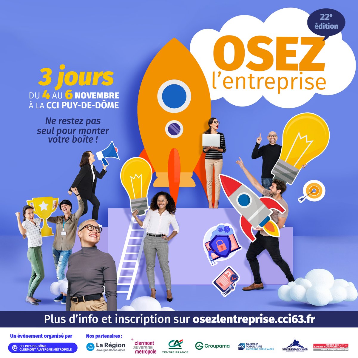 SAVE THE DATE - Forum « Osez l’entreprise » du 4 au 6 novembre 2025 !
A l’occasion de la 22e édition du Forum « Osez l’entreprise », l’Ordre des Avocats est partenaire de cette journée incontournable de la Création/Reprise d’entreprise dans le Puy-de-Dôme. Venez nous rencontrer.