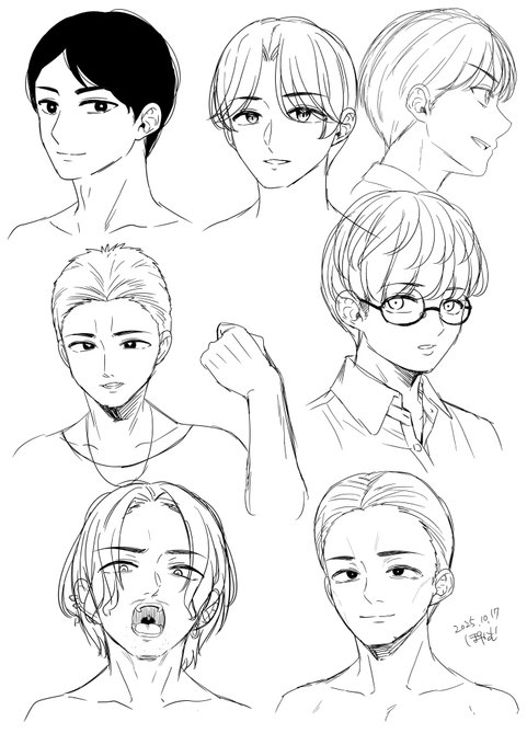 男性描きました 