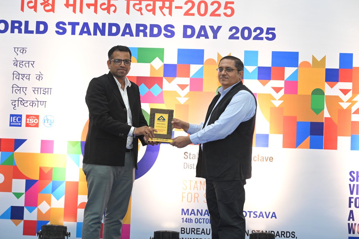 spsecgujarat's tweet photo. Team SPSEC proudly participated in World Standards Day 2025 in October.

Senior Manager, Mr Nirav Patel, represented the council and the startups: Mr Vasantlal Mungara, Stavafire Plast &amp; Mr Ritesh Prajapati, Gavyam Gentech Pvt Ltd, have showcased their ideas. https://t.co/5JclA471dG
