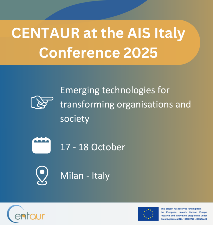 CENTAUR_EU's tweet photo. 🌐 #CENTAUR at AIS Italy 2025!

Today our team joins leading experts in Milan to discuss how emerging technologies are transforming society

We’ll share our latest study, showcasing a model to predict conflict and displacement associated with drought

🔗https://t.co/PshvTSNPIu https://t.co/zduObo8J1M