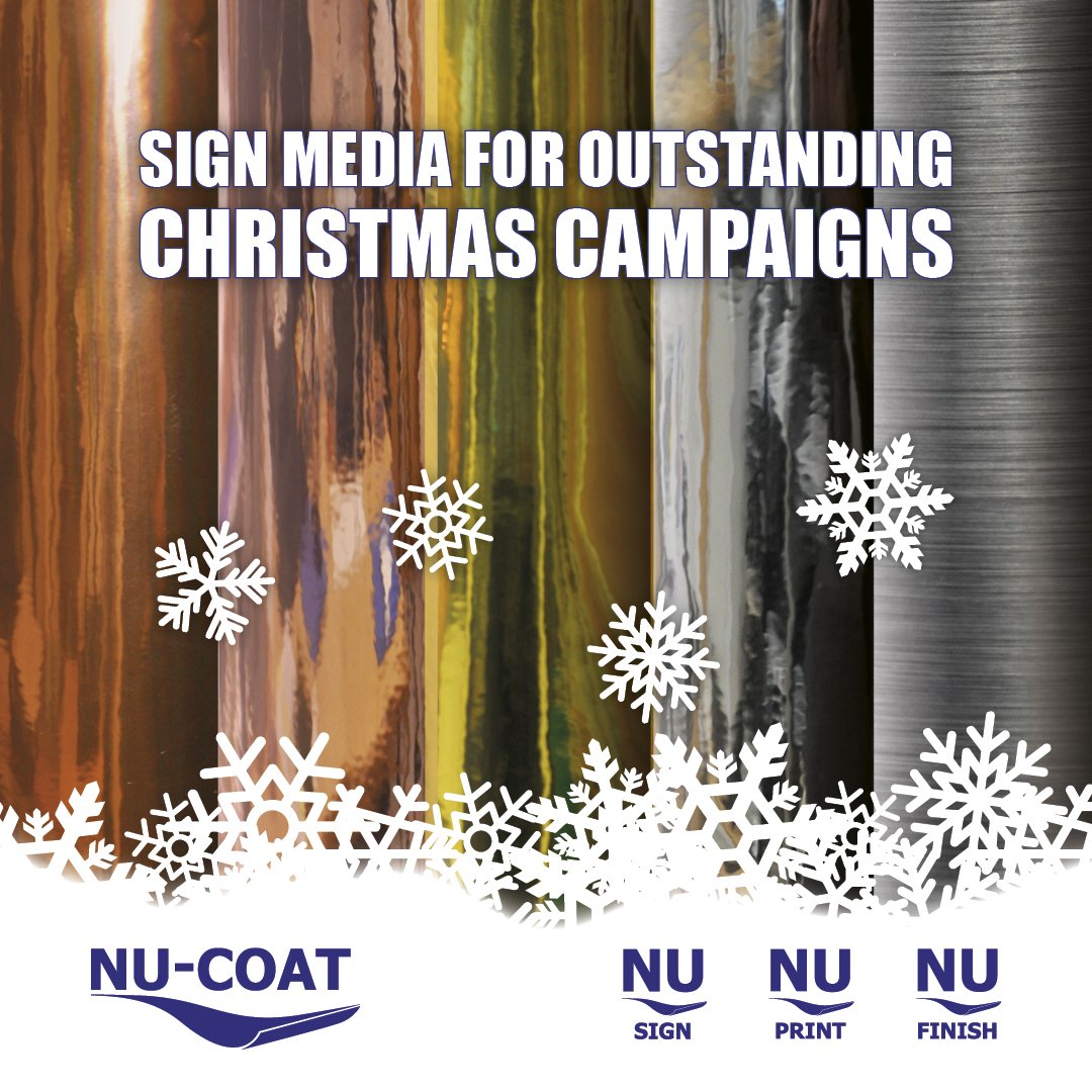 nu_coat's tweet image. ✨ Make your signage sparkle this season! ✨
Our Copper, Rose Gold, Gold, Bright Silver and Brushed Silver self-adhesive films are perfect for eye-catching Christmas displays and festive campaigns 🎄🎁
📦 nu-coat.com/metallised-sig…
#ChristmasGraphics #SeasonalPromotions #SignVinyl