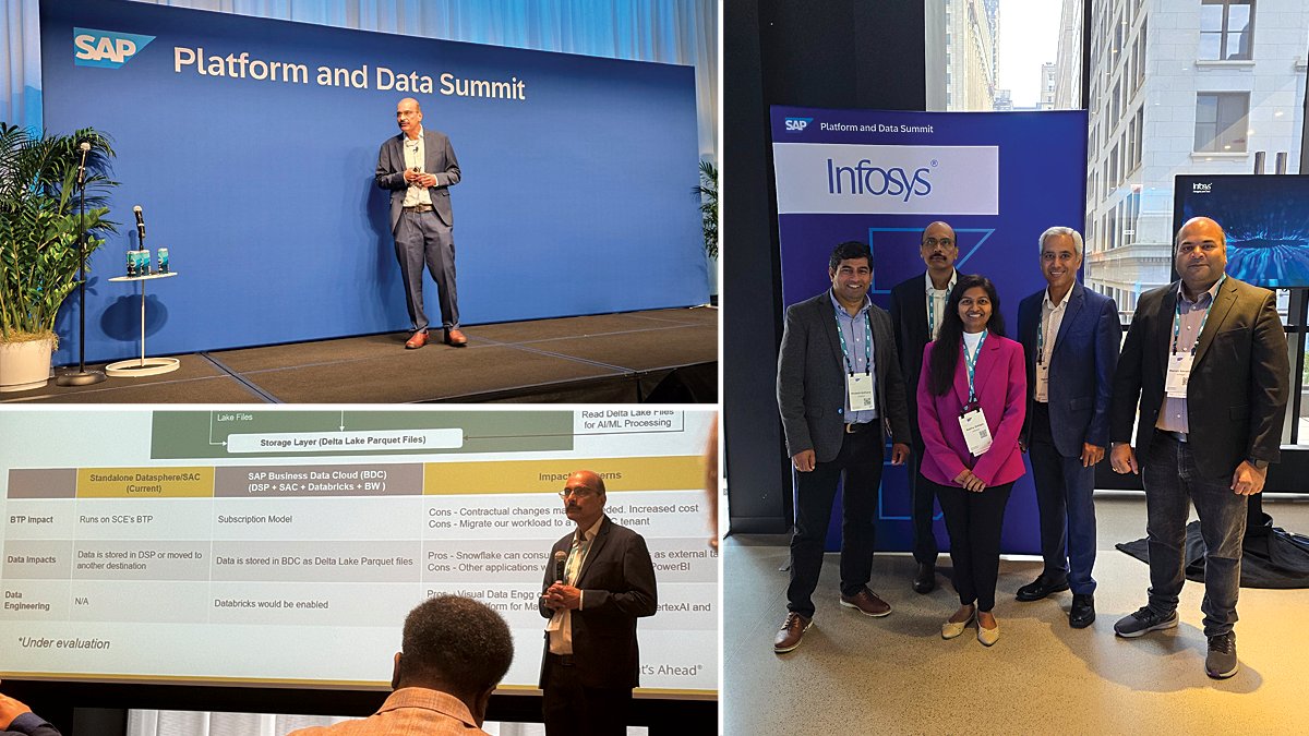 InfosysEvents's tweet image. Infosys participated in the high-impact event - SAP Platform and Data Summit 2025, Chicago edition.
The day was packed with insights, collaboration & momentum.
Thank you to @SAP & all attendees for making this summit a success! infy.com/46Uwapo
#SAPPlatformandDataSummit